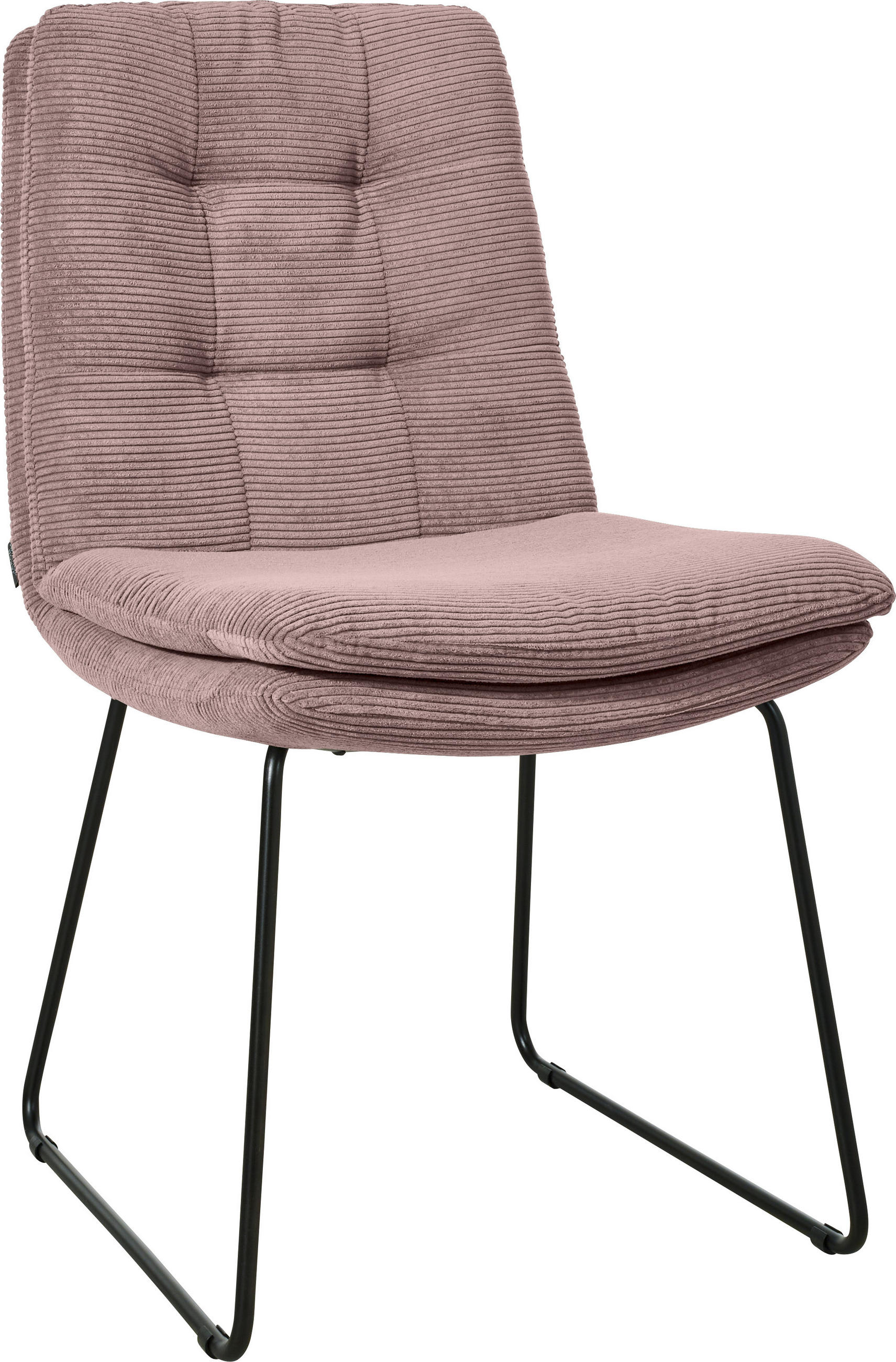 STUHL in Cord - Altrosa/Schwarz, Design, Textil/Metall (49/90/68cm) - Johann Jakob