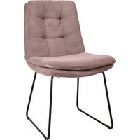 STUHL  in Cord  - Altrosa/Schwarz, Design, Textil/Metall (49/90/68cm) - Johann Jakob
