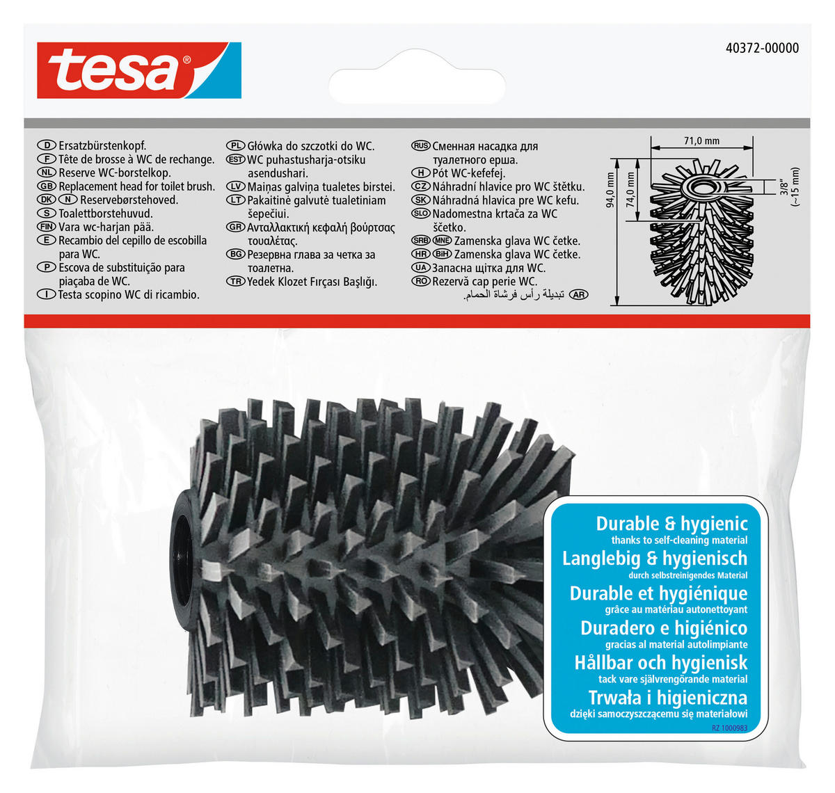 ERSATZBÜRSTE - Basics, Kunststoff (7,1/9,4/7,1cm) - Tesa