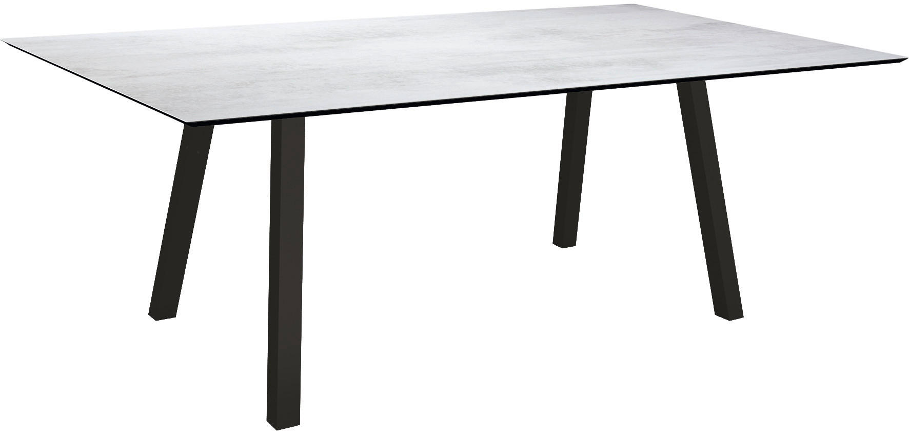 GARTENTISCH Kunststoff Hellgrau rechteckig  - Hellgrau/Schwarz, MODERN, Kunststoff/Metall (180/100/75cm) - Stern