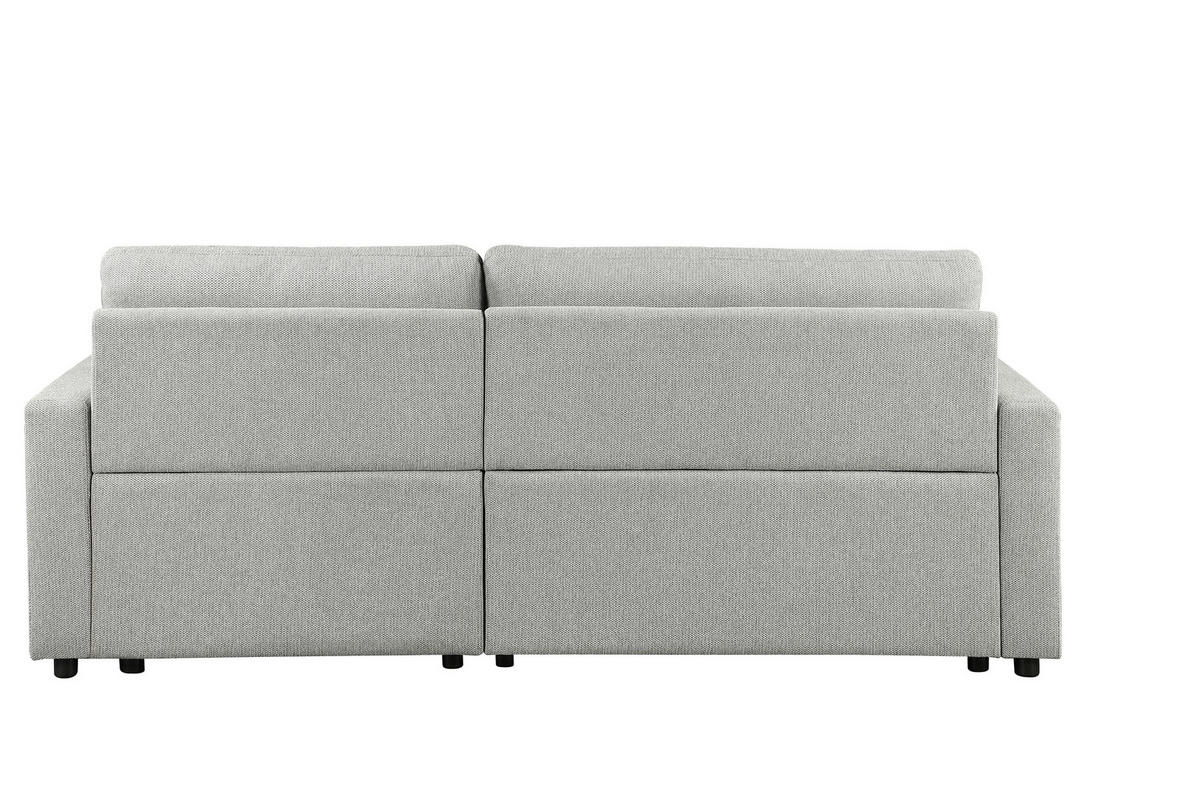 ECKSOFA LYN Hellgrau Leinenoptik  - Hellgrau/Schwarz, Design, Kunststoff/Textil (218/91/85cm) - MID.YOU