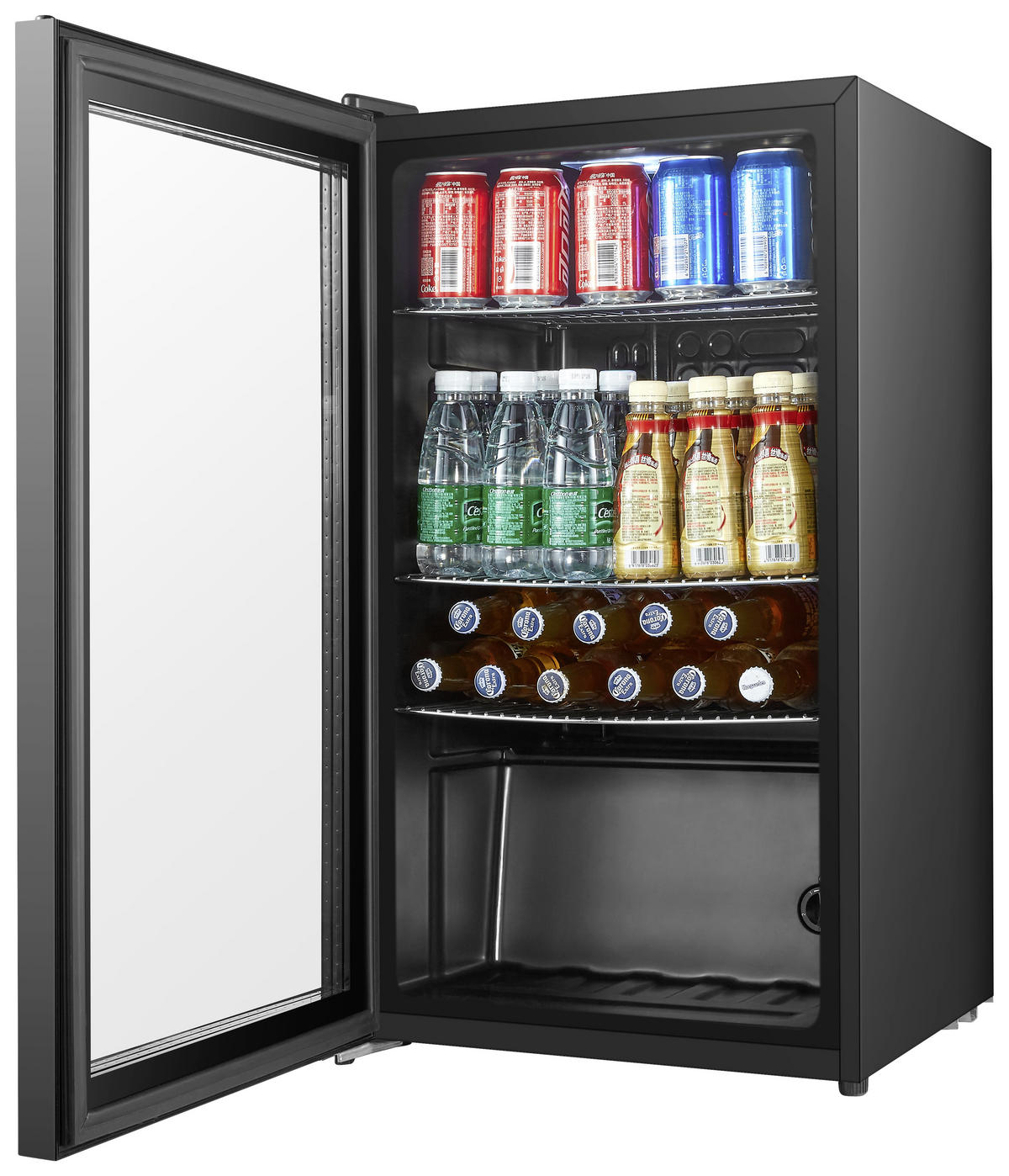 KÜHLSCHRANK 46,5/84,5/47 cm BG-93  - Schwarz, Basics, Glas/Metall (46,5/84,5/47cm) - Atrigo
