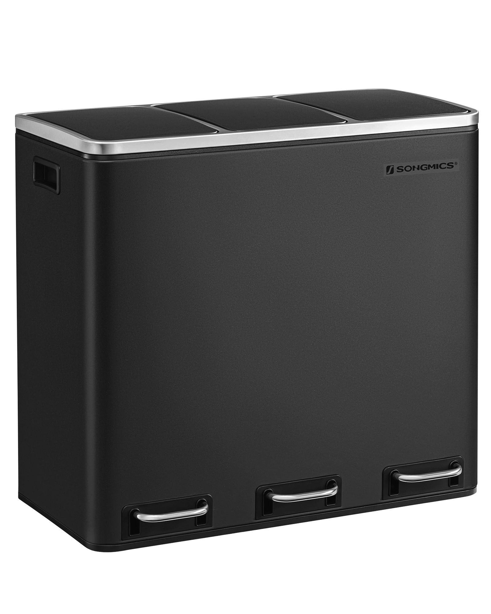 ABFALLSAMMLER 54 l  Metall, Kunststoff  - Silberfarben/Schwarz, Basics, Kunststoff/Metall (61/55,5/34cm)