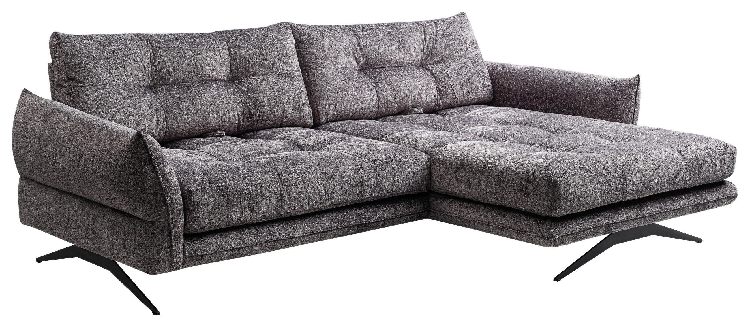 SOFFA i textil grå  - svart/grå, Design, metall/textil (280/177cm) - Stylife