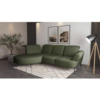 ECKSOFA DANCE E Olivgrün Flachgewebe  - Schwarz/Olivgrün, MODERN, Textil/Metall (208/313cm) - Sit & More