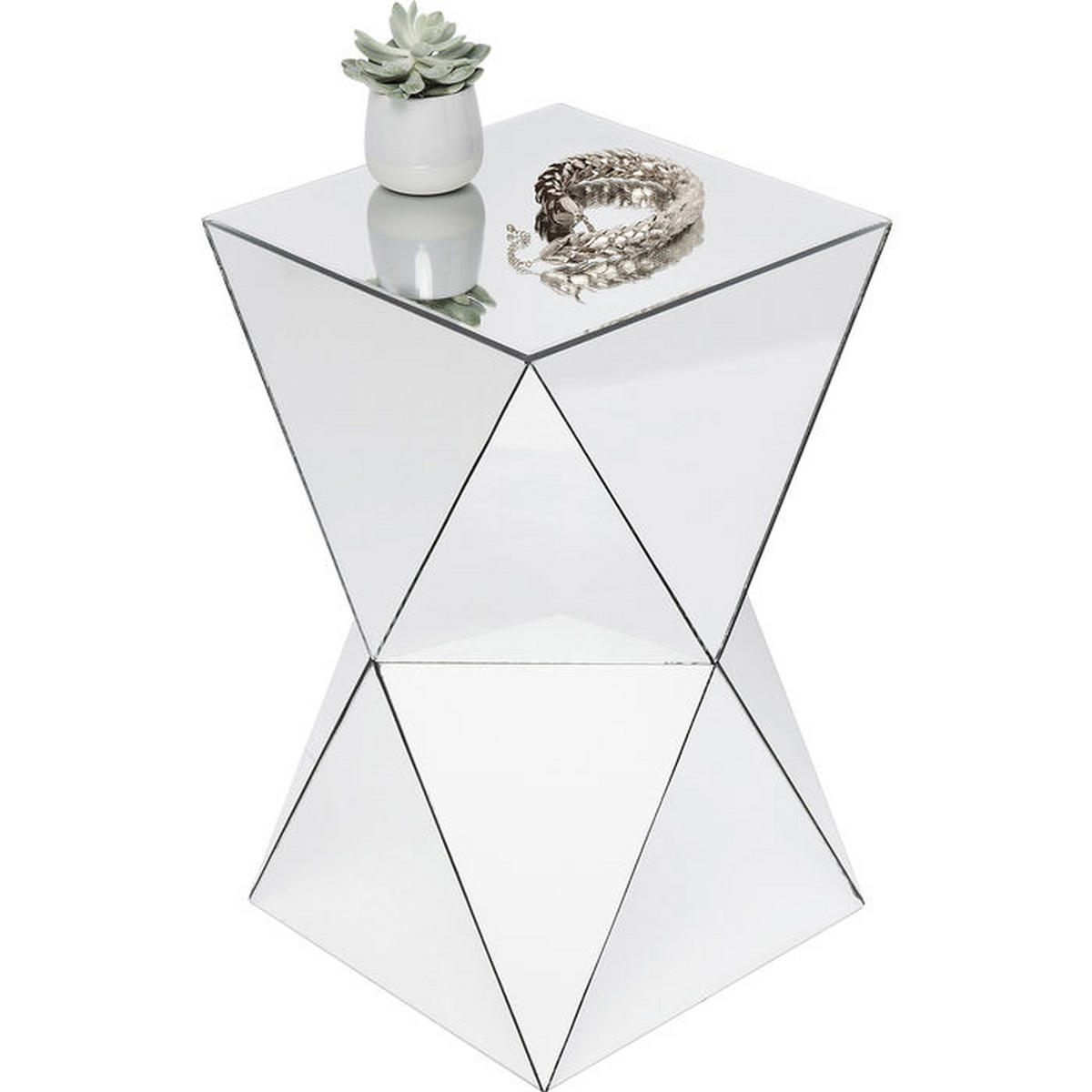 BEISTELLTISCH 32/32/54 cm quadratisch  - Trend, Glas/Holzwerkstoff (32/32/54cm) - Kare-Design