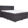 BOXSPRINGBETT 180/200 cm  in Dunkelgrau  - Dunkelgrau/Alufarben, KONVENTIONELL, Kunststoff/Textil (180/200cm) - Carryhome