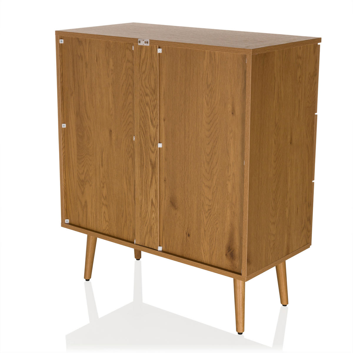BYRÅ 80/90/40 cm  - svart/ekfärgad, Modern, trämaterial (80/90/40cm) - MID.YOU