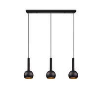 HÄNGELEUCHTE Ciliana 100/20/200 cm  - Schwarz, Design, Leder/Metall (100/20/200cm) - Trio Leuchten