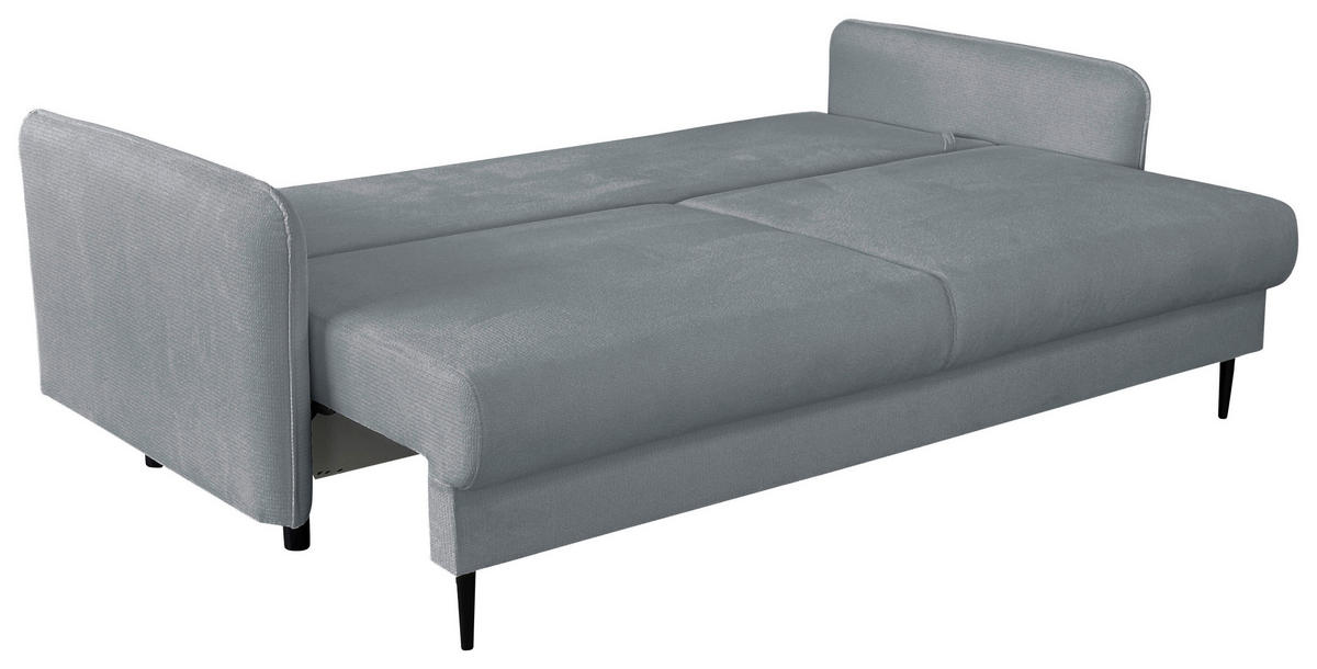 SCHLAFSOFA Webstoff Grau  - Schwarz/Weiß, Design, Holz/Kunststoff (216/96/102cm) - MID.YOU