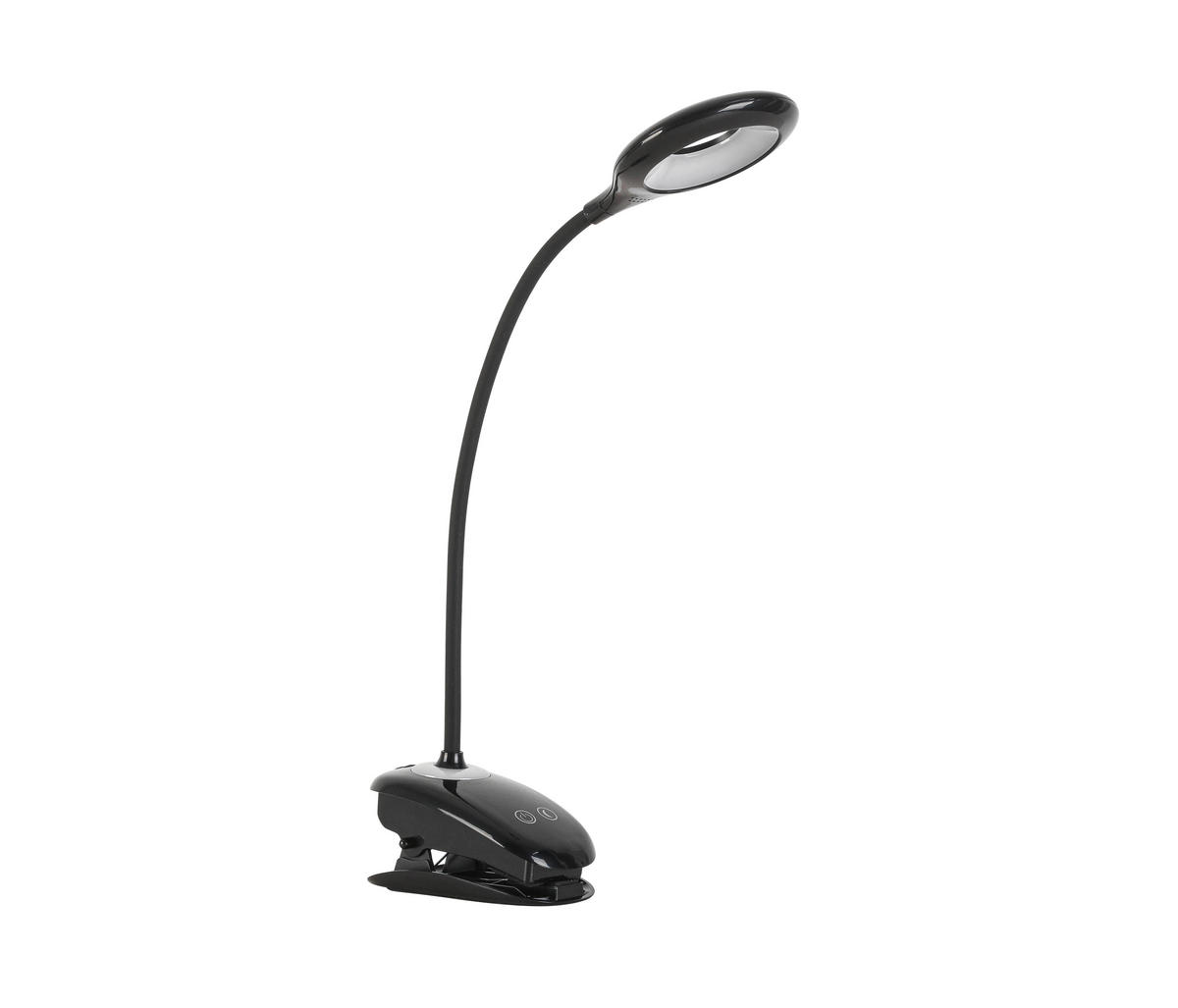 LED LAMPA SO ŠTIPCOM, dotykový stmievač, 42/11/12 cm - čierna, Basics, plast (42/11/12cm) - Boxxx