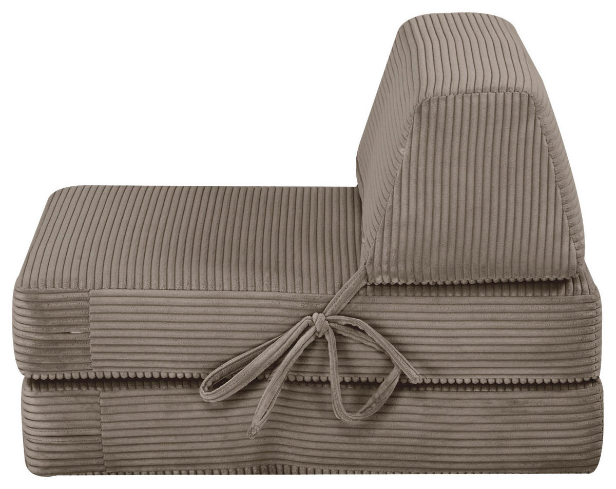SCHLAFSESSEL Cord Braun    - Braun, Design, Textil/Metall (75/58/80cm) - Livetastic
