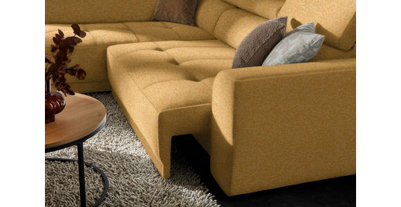 ECKSOFA in Chenille Currygelb 205/284 cm - Currygelb/Schwarz, Design, Kunststoff/Textil (205/284cm) - Xora