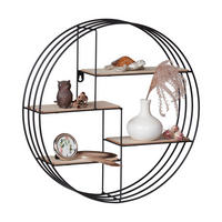 WANDREGAL 45/45/11 cm  - Hellbraun/Schwarz, Lifestyle, Holzwerkstoff/Metall (45/45/11cm) - Landscape