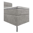 BOXSPRINGBETT 180/200 cm,  in Grau, Topper, H3 + H4 = fest + sehr fest  - Schwarz/Grau, Design, Textil/Metall (180/200cm) - Esposa