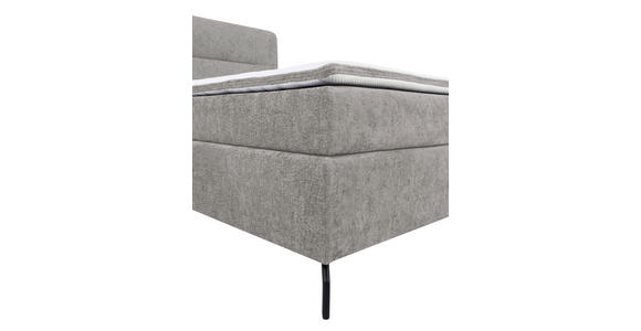 BOXSPRINGBETT 180/200 cm,  in Grau, Topper, H3 + H4 = fest + sehr fest  - Schwarz/Grau, Design, Textil/Metall (180/200cm) - Esposa