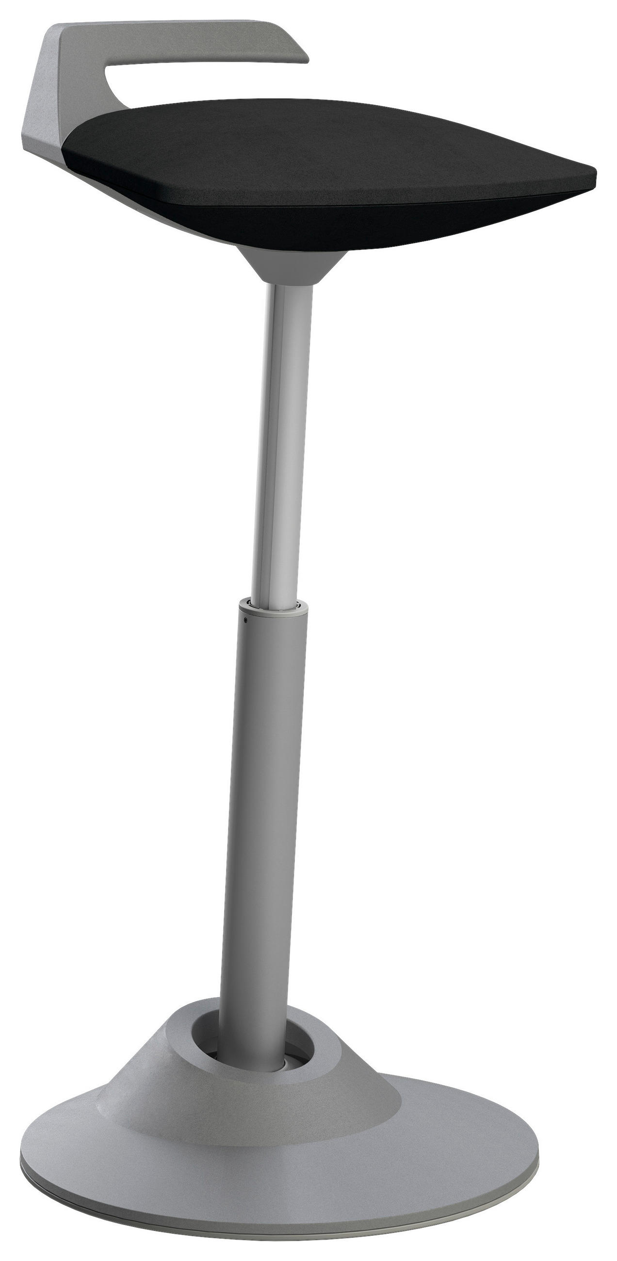 BÜROHOCKER 38/51-84/38 cm  - Schwarz/Grau, Basics, Textil/Metall (38/51-84/38cm) - Aeris