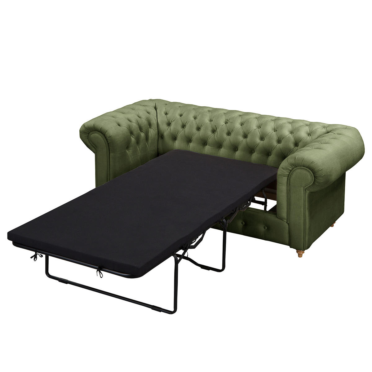 SCHLAFSOFA Mikrofaser Dunkelgrün Armteil links, Armteil rechts  - Dunkelgrün/Braun, Design, Holz/Textil (190/74/91cm) - P & B