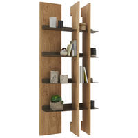 WANDPANEEL Bronzefarben, Wildeiche  74,9/167,6/25 cm  - Wildeiche/Bronzefarben, Natur, Holz/Metall (74,9/167,6/25cm) - Valnatura