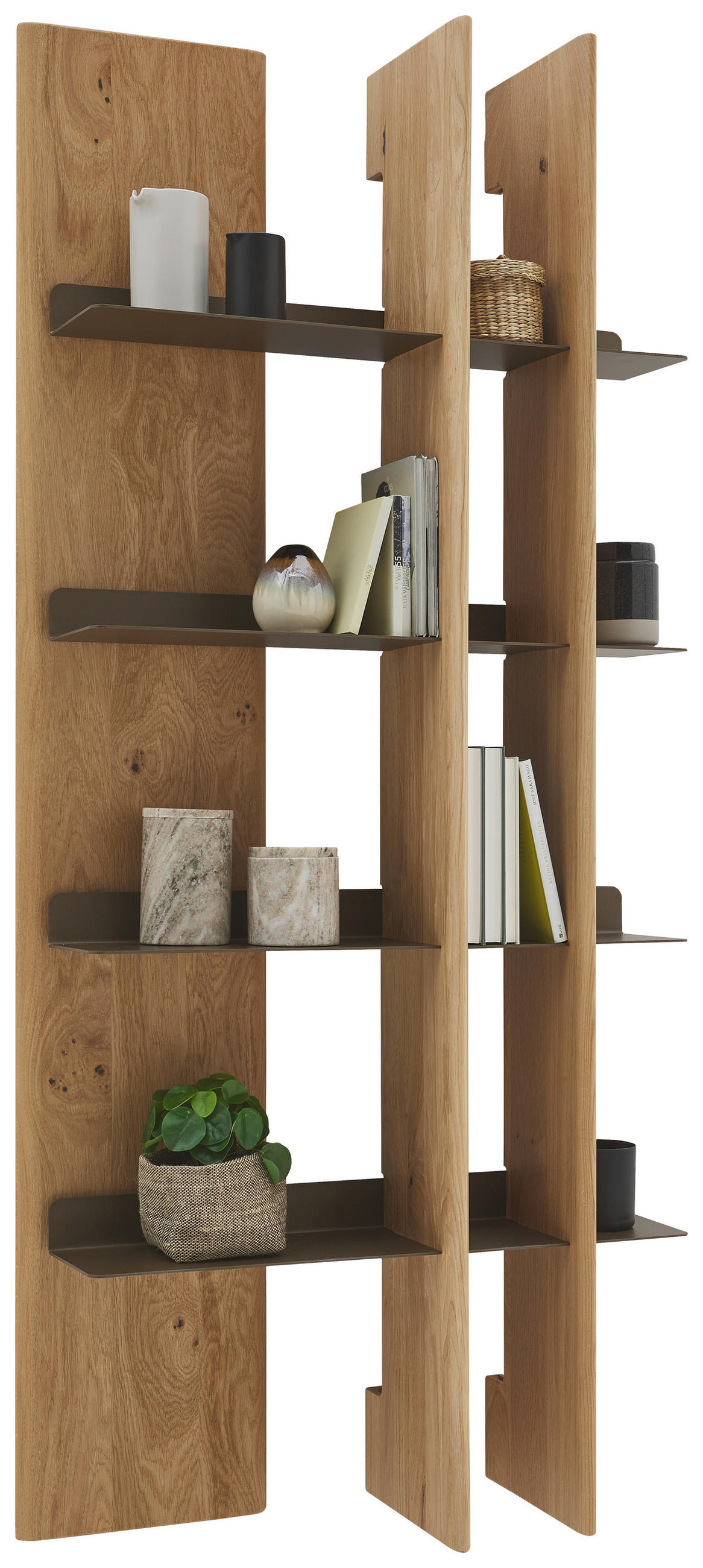 WANDPANEEL Bronzefarben, Wildeiche  74,9/167,6/25 cm  - Wildeiche/Bronzefarben, Natur, Holz/Metall (74,9/167,6/25cm) - Valnatura