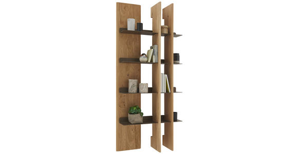 WANDPANEEL Bronzefarben, Wildeiche  74,9/167,6/25 cm  - Wildeiche/Bronzefarben, Natur, Holz/Metall (74,9/167,6/25cm) - Valnatura