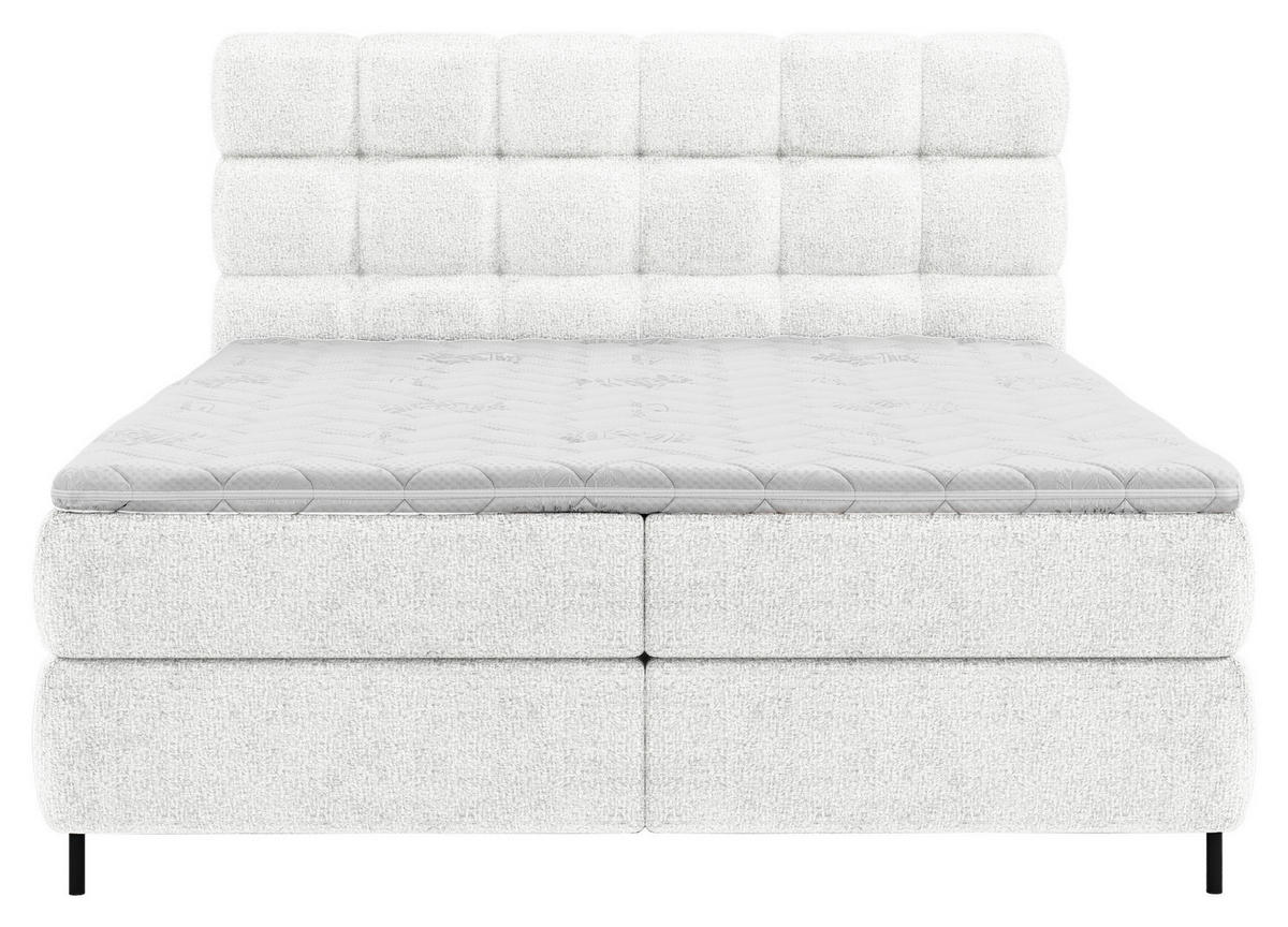 BOXSPRINGBETT 180/200 cm  in Weiss  - Weiss/Schwarz, Trend, Textil/Metall (180/200cm) - Esposa