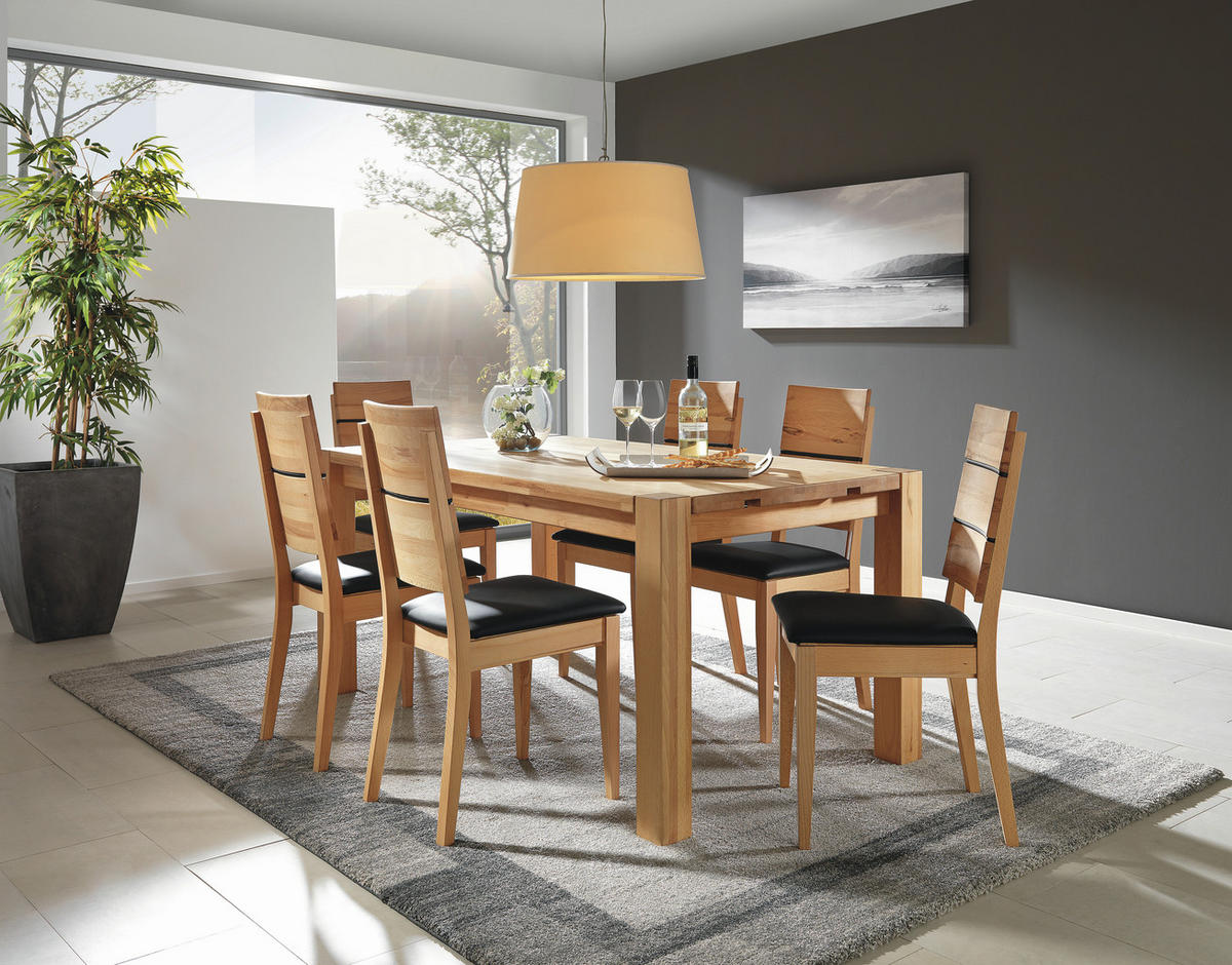 ESSTISCH Kernbuche massiv rechteckig Buchefarben  - Buchefarben, KONVENTIONELL, Holz (160-240/90/76cm) - Linea Natura