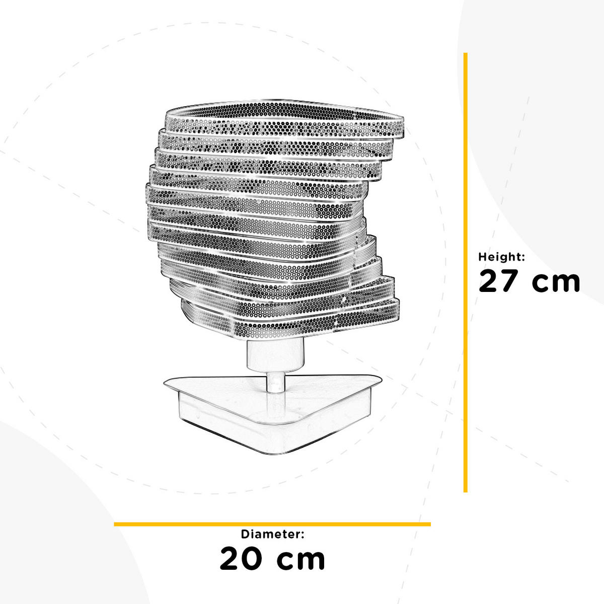 NACHTTISCHLEUCHTE 20/27 cm   - Kupferfarben, Design, Metall (20/27cm)