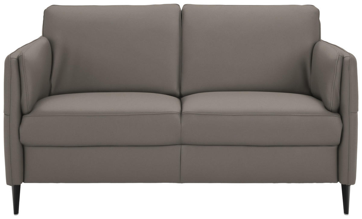 2,5-SITZER Echtleder Graubraun  - Graubraun/Schwarz, Design, Leder/Metall (164/84/99cm) - Dieter Knoll