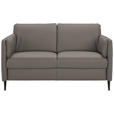 2,5-SITZER Latina in Echtleder Graubraun   - Graubraun/Schwarz, Design, Leder/Metall (164/84/99cm) - Dieter Knoll