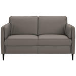 2,5-SITZER Latina in Echtleder Graubraun   - Graubraun/Schwarz, Design, Leder/Metall (164/84/99cm) - Dieter Knoll