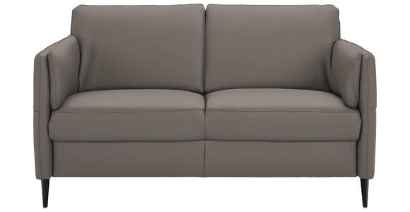 2,5-SITZER Latina in Echtleder Graubraun   - Graubraun/Schwarz, Design, Leder/Metall (164/84/99cm) - Dieter Knoll