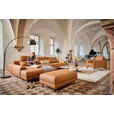 ECKSOFA  in Echtleder Hellbraun  225/355 cm  - Hellbraun/Anthrazit, Design, Leder/Metall (225/355cm) - Johann Jakob