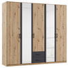KLEIDERSCHRANK 5-türig Grau, Eichefarben, Eiche Artisan  - Eichefarben/Eiche Artisan, KONVENTIONELL, Holzwerkstoff/Kunststoff (226/210/54cm) - Boxxx