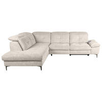 ECKSOFA Beige Webstoff  - Beige/Schwarz, KONVENTIONELL, Textil/Metall (225/288cm) - Carryhome