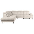ECKSOFA Beige Webstoff  - Beige/Schwarz, KONVENTIONELL, Textil/Metall (225/288cm) - Carryhome