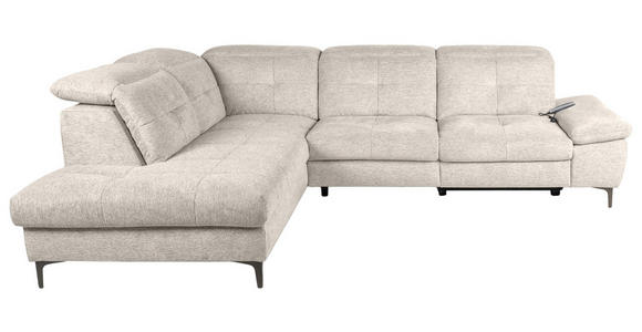 ECKSOFA Beige Webstoff  - Beige/Schwarz, KONVENTIONELL, Textil/Metall (225/288cm) - Carryhome