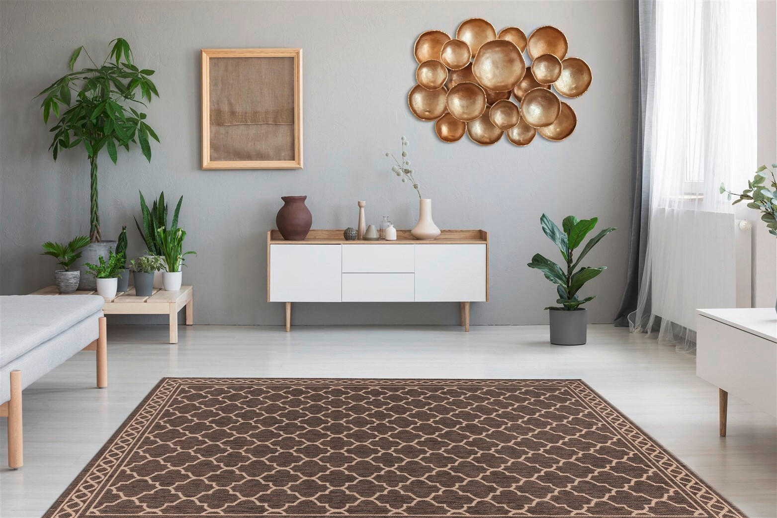 LÄUFER 80/150 cm Splash 300 Braun / Creme  - Creme/Braun, KONVENTIONELL, Textil (80/150cm)