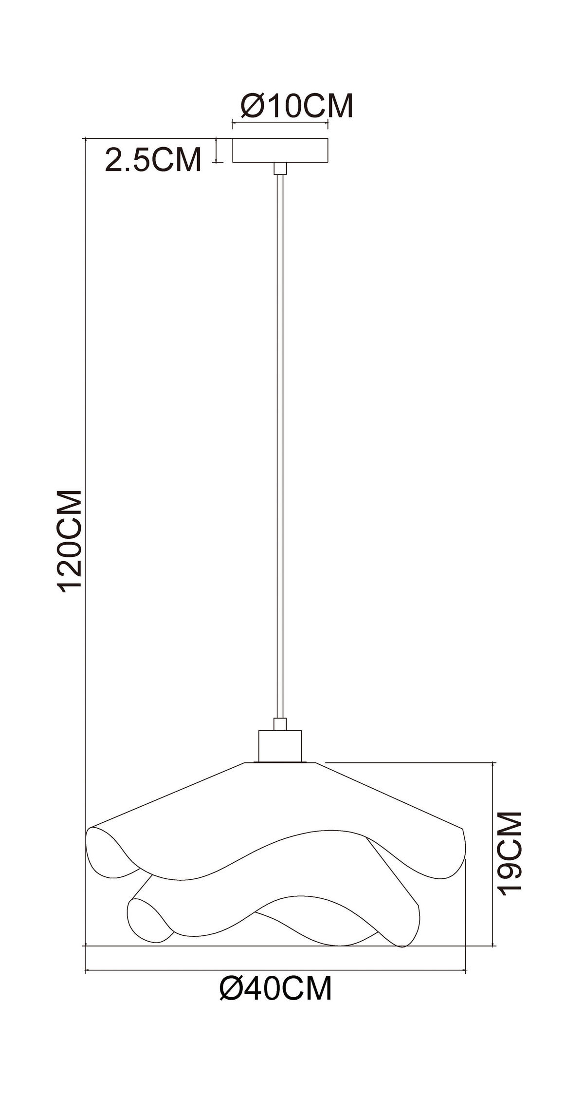 HÄNGELEUCHTE 40/120 cm   - Hellbraun, Design, Papier/Metall (40/120cm) - Collet's Monde