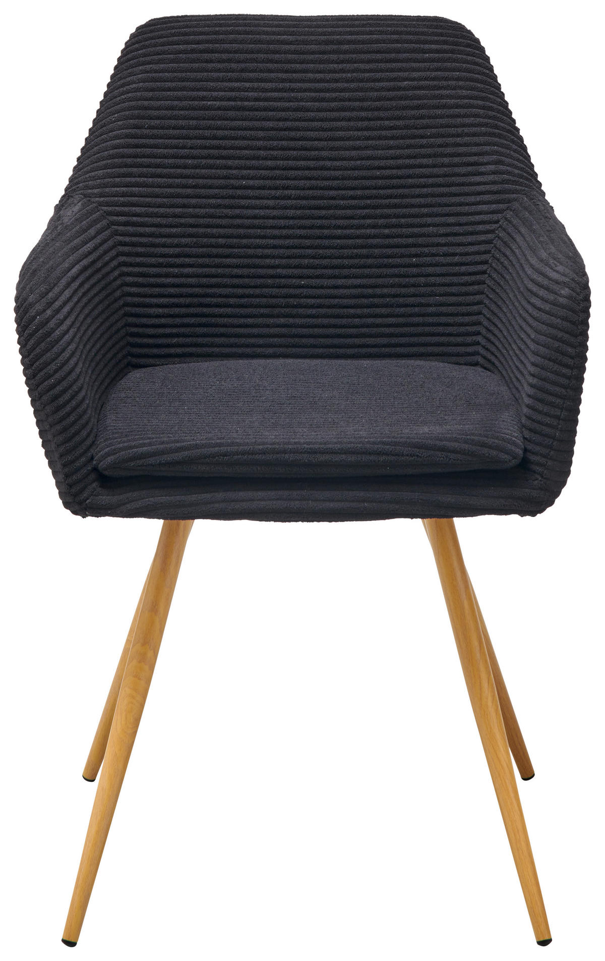 ARMLEHNSTUHL  in Eisen Cord  - Schwarz/Naturfarben, LIFESTYLE, Textil/Metall (57/83/62cm) - MID.YOU