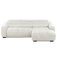 ECKSOFA  Echtleder Weiss  - Weiss/Schwarz, Design, Leder/Kunststoff (274/177cm) - Livetastic