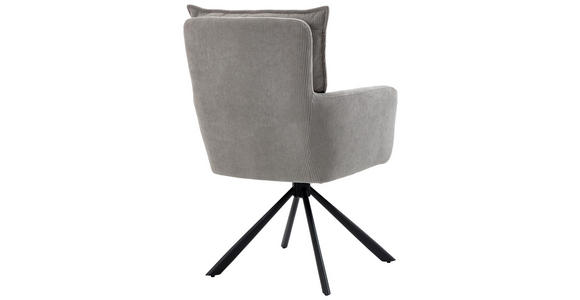 ARMLEHNSTUHL in Eisen Cord - Taupe/Schwarz, Design, Textil/Metall (60/95/67cm) - Novel