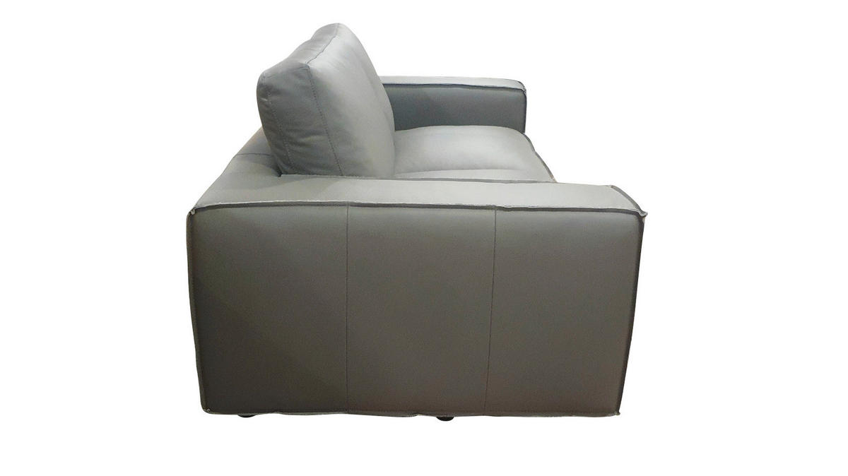 3-SITZER-SOFA VIVO Echtleder Anthrazit  - Anthrazit/Schwarz, Design, Leder/Kunststoff (236/76/96cm) - MID.YOU