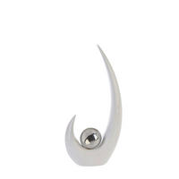 SKULPTUR - Silberfarben/Weiß, LIFESTYLE, Keramik (17/36,5/7cm)
