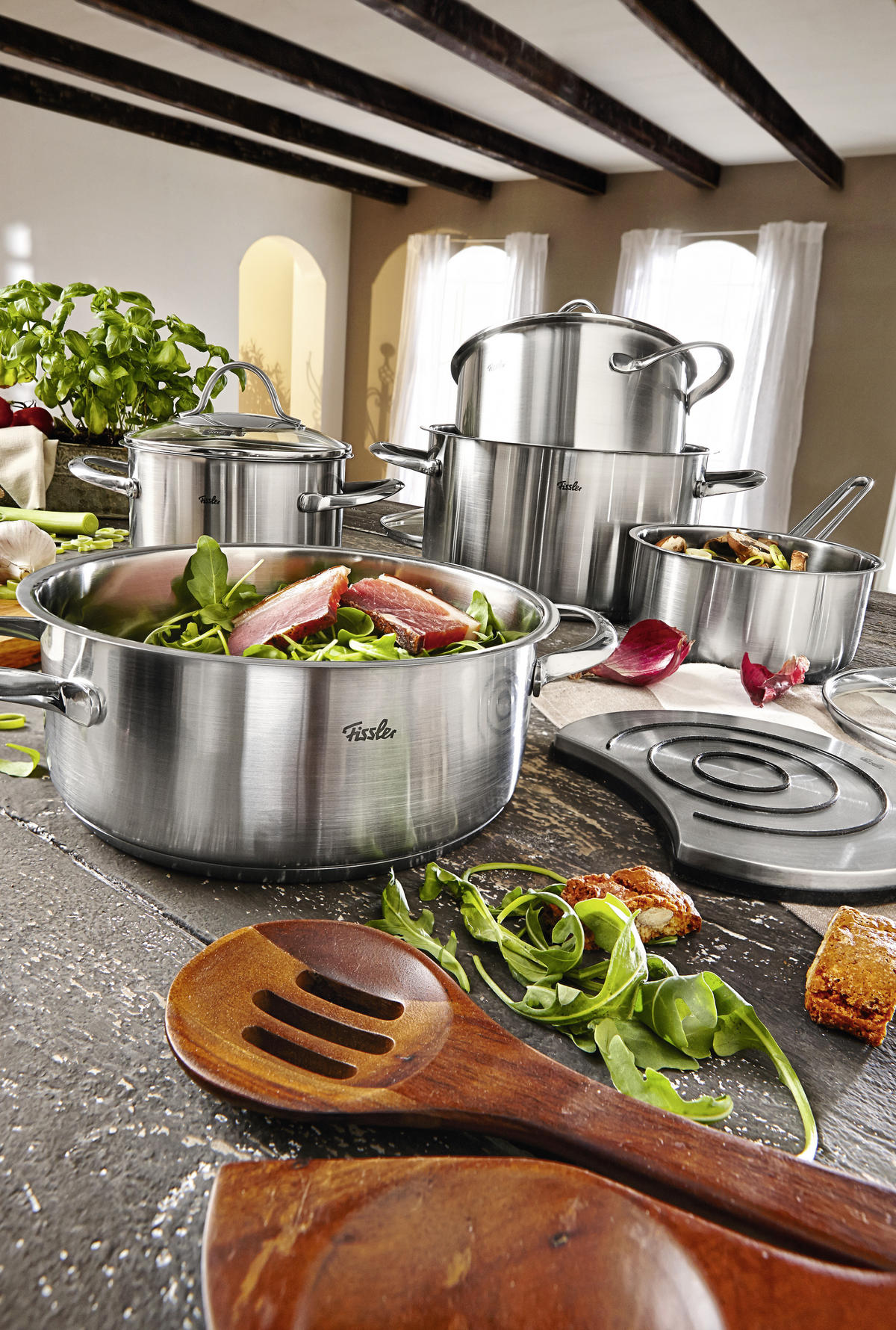KOCHTOPFSET Paris 5-teilig  - Klar/Silberfarben, Basics, Glas/Metall - Fissler