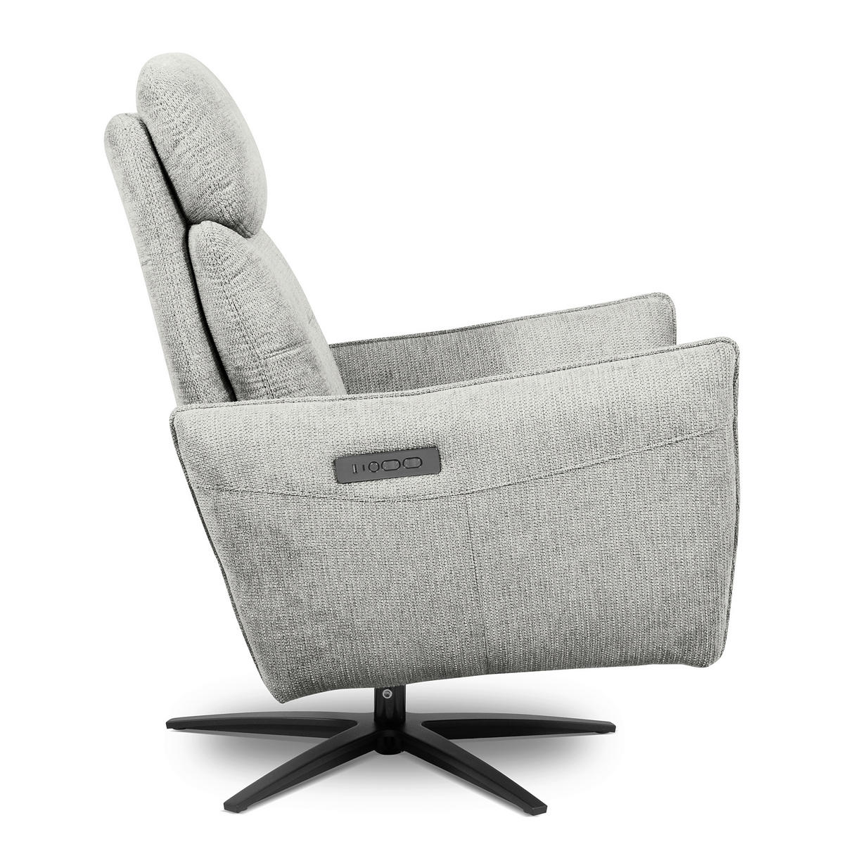 RELAXSESSEL in Textil Grau  - Schwarz/Grau, Design, Textil/Metall (77/107/88cm) - Livetastic