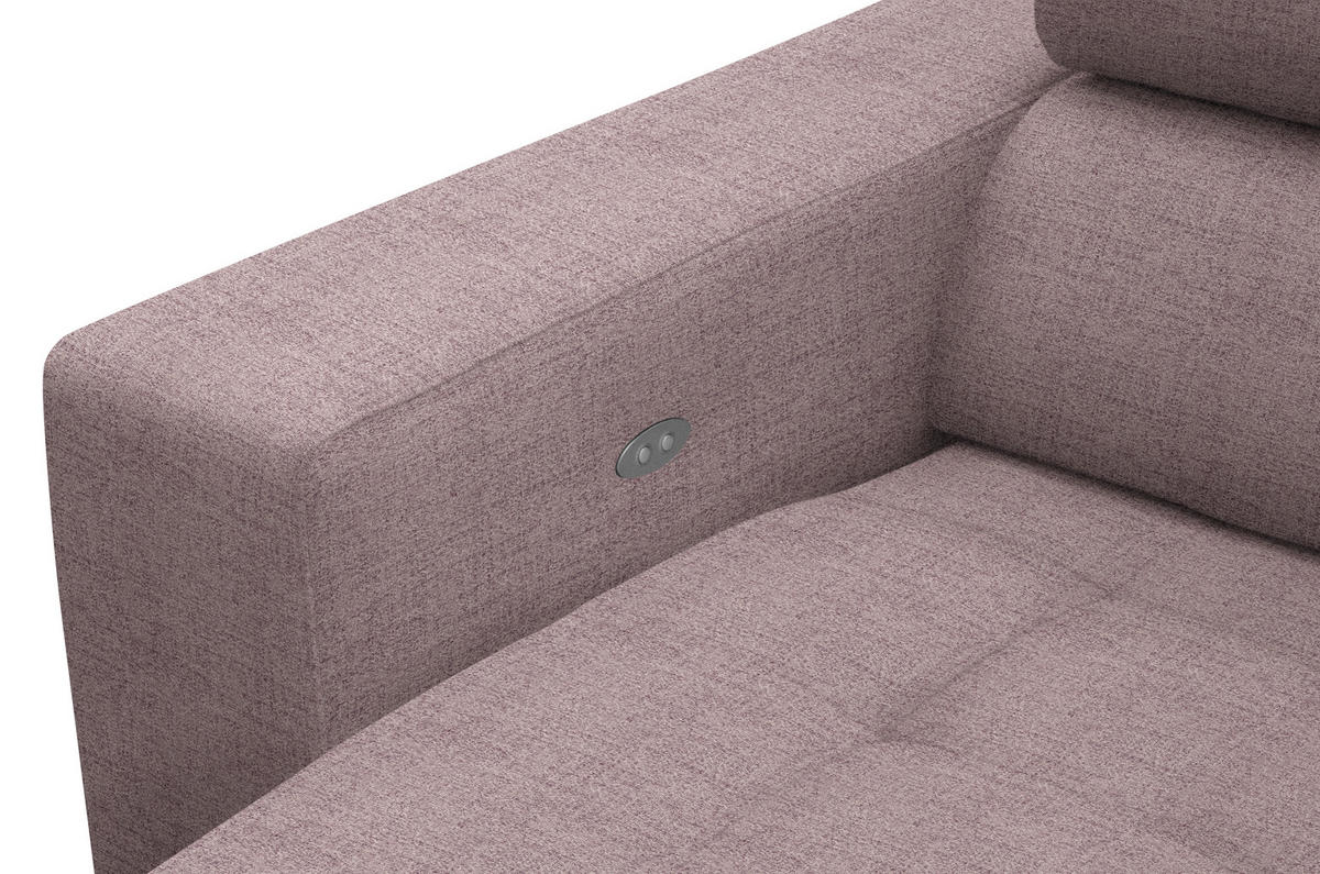 ECKSOFA in Chenille Altrosa  - Chromfarben/Altrosa, Design, Textil (301/207cm) - Xora