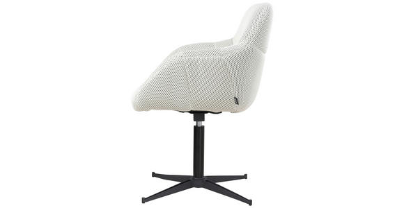 ARMLEHNSTUHL in Eisen Webstoff - Creme/Schwarz, Design, Textil/Metall (63/85/66cm) - Novel