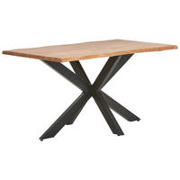 JEDÁLENSKÝ STÔL, akácia, čierna, farba akácie, 140/80/77 cm - čierna/farba akácie, Lifestyle, kov/drevo (140/80/77cm) - Landscape