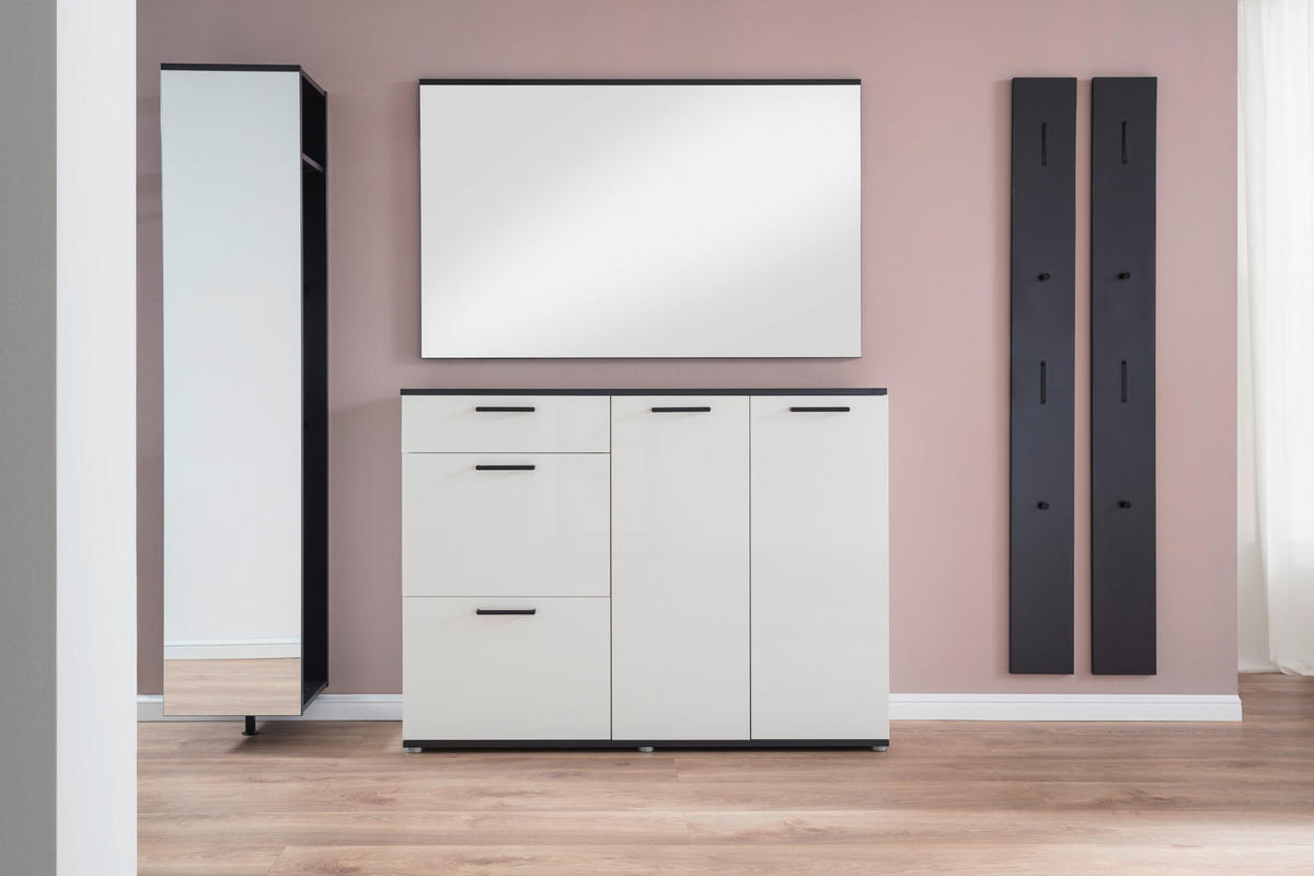 GARDEROBE 5-teilig  in 250/200/38 cm  - Anthrazit/Weiß, KONVENTIONELL, Holzwerkstoff (250/200/38cm) - Moderano